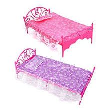 Load image into Gallery viewer, Mini Beautiful Plastic Bed Bedroom Furniture for Dolls Dollhouse Random Color Delivery
