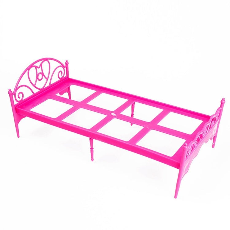 Mini Beautiful Plastic Bed Bedroom Furniture for Dolls Dollhouse Random Color Delivery