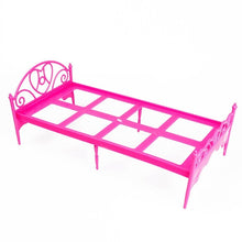 Load image into Gallery viewer, Mini Beautiful Plastic Bed Bedroom Furniture for Dolls Dollhouse Random Color Delivery