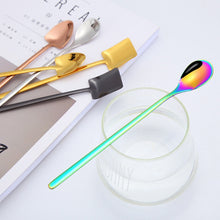 Load image into Gallery viewer, 2 PCS Stainless Steel Spoon Creative Coffee Spoon Bar Ice Spoon Gold Plated Long Stirring Spoon, Round Spoon Silver, Pointed Spoon Silver, Square Spoon Silver, Round Spoon Gold, Pointed Spoon Gold, Square Spoon Gold, Round Spoon Rose Gold              ...