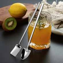 Load image into Gallery viewer, 2 PCS Stainless Steel Spoon Creative Coffee Spoon Bar Ice Spoon Gold Plated Long Stirring Spoon, Round Spoon Silver, Pointed Spoon Silver, Square Spoon Silver, Round Spoon Gold, Pointed Spoon Gold, Square Spoon Gold, Round Spoon Rose Gold              ...