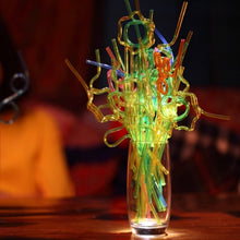 Load image into Gallery viewer, 10 PCS Creative Plastic Curved Straws, Random Color Style Delivery, Plastic Curved Straws