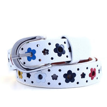 Load image into Gallery viewer, Flowers Pattern Hollow PU Leather Belt for Children