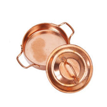 Load image into Gallery viewer, 3 PCS Doll House Miniature Kitchen Copper Pot with Lid Children Educational Toys
