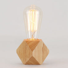 Load image into Gallery viewer, Solid Wood Decoration LED Night Light Modern Minimalist Warm Bedroom Bedside Lamp Small Table Lamp without LED Bulbs, EU Plug