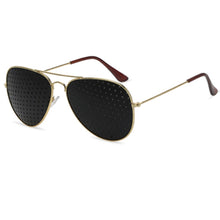 Load image into Gallery viewer, 2 PCS Pin-hole Glasses Pin Hole Sunglasses Eye Exercise Eyesight Natural Healing Vision Correction and Improvement, Golden Color Frame