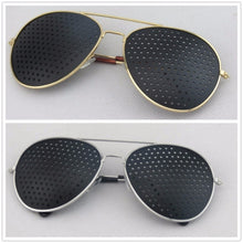 Load image into Gallery viewer, 2 PCS Pin-hole Glasses Pin Hole Sunglasses Eye Exercise Eyesight Natural Healing Vision Correction and Improvement, Golden Color Frame