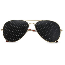 Load image into Gallery viewer, 2 PCS Pin-hole Glasses Pin Hole Sunglasses Eye Exercise Eyesight Natural Healing Vision Correction and Improvement, Golden Color Frame