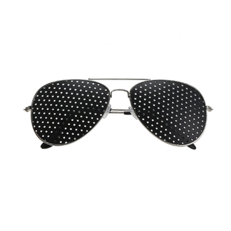 2 PCS Pin-hole Glasses Pin Hole Sunglasses Eye Exercise Eyesight Natural Healing Vision Correction and Improvement, Golden Color Frame