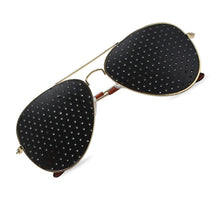 Load image into Gallery viewer, 2 PCS Pin-hole Glasses Pin Hole Sunglasses Eye Exercise Eyesight Natural Healing Vision Correction and Improvement, Golden Color Frame