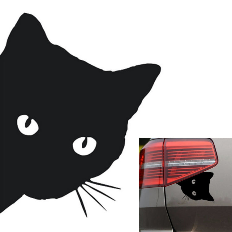 CAT FACE PEERING Pet Cat Car Sticker Decals , Size: 12x15cm, Black, WHITE