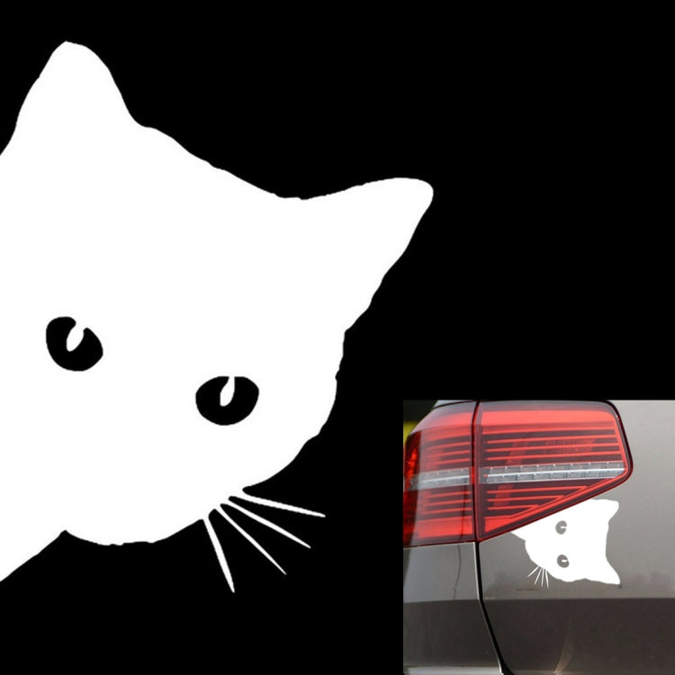 CAT FACE PEERING Pet Cat Car Sticker Decals , Size: 12x15cm, Black, WHITE