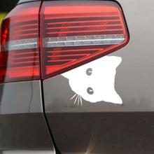 Load image into Gallery viewer, CAT FACE PEERING Pet Cat Car Sticker Decals , Size: 12x15cm, Black, WHITE