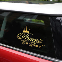 Load image into Gallery viewer, Princess Baby Pattern Car Decal Reflective Laser Vinyl Car Sticker, Size: 16.5x10.9cm, Gold, Silver, Laser, Black