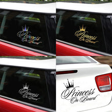 Load image into Gallery viewer, Princess Baby Pattern Car Decal Reflective Laser Vinyl Car Sticker, Size: 16.5x10.9cm, Gold, Silver, Laser, Black