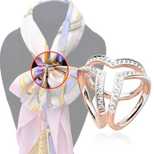 Load image into Gallery viewer, Scarf  Buckle Accessories Brooch Simple Three Square Crystal Shawl, Gold, Silver