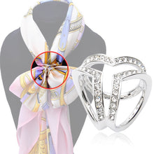 Load image into Gallery viewer, Scarf  Buckle Accessories Brooch Simple Three Square Crystal Shawl, Gold, Silver