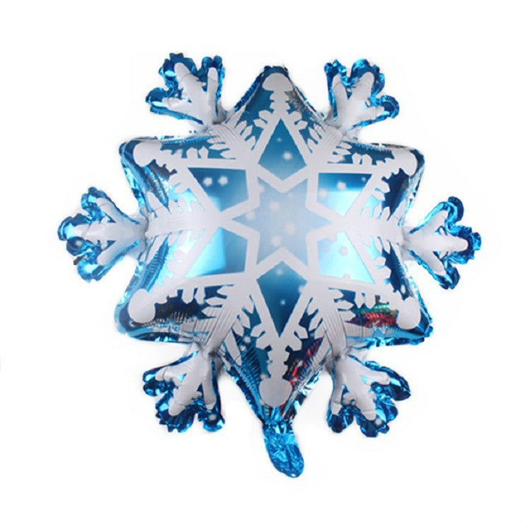 5 PCS Snowflake Shaped Holiday Decoration Aluminum Film Balloon, 32×36cm Mini Snowflake, 29×40cm Mini Snowflake, 45×45cm Snowflake, 50×58cm Snowflake, 73×73cm Large Snowflake