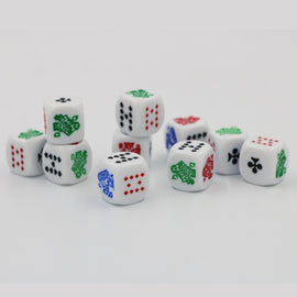 10 PCS Acrylic Carved Round Corner Poker Dice Bar Family Party Game Props