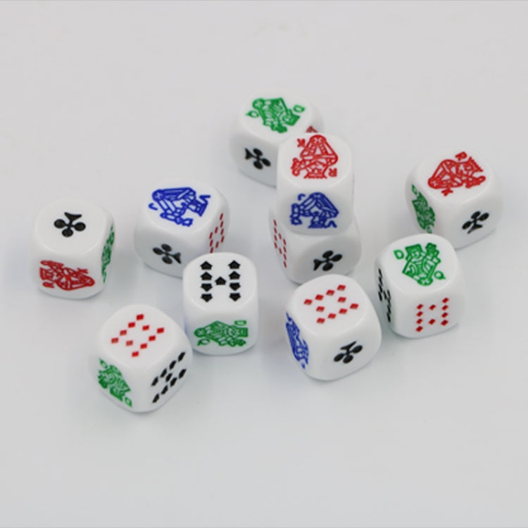 10 PCS Acrylic Carved Round Corner Poker Dice Bar Family Party Game Props