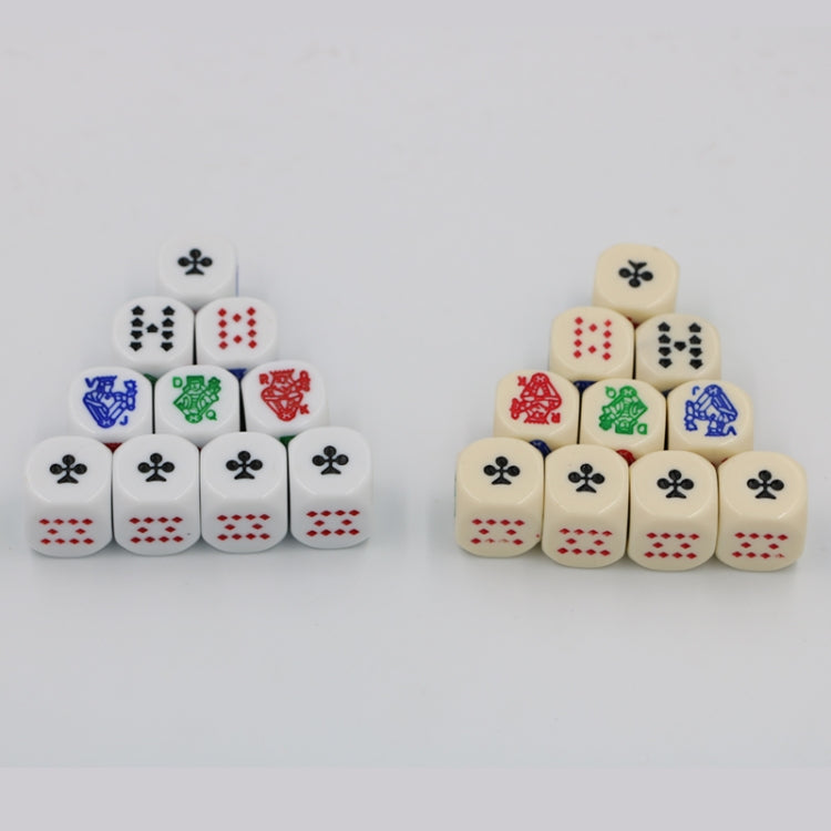 10 PCS Acrylic Carved Round Corner Poker Dice Bar Family Party Game Props