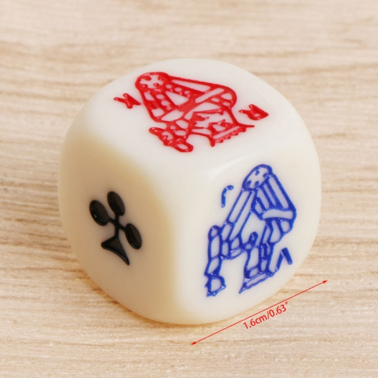 10 PCS Acrylic Carved Round Corner Poker Dice Bar Family Party Game Props