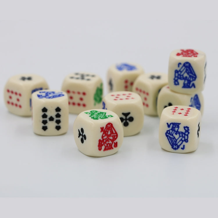 10 PCS Acrylic Carved Round Corner Poker Dice Bar Family Party Game Props
