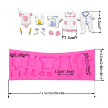 Load image into Gallery viewer, 2 PCS Baking Mold Baby Shoes Fondant Cake Mold Kid Clothes Silicone DIY Chocolate West Point Mold, Kid Clothes Shape