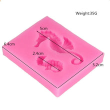 Load image into Gallery viewer, 2 PCS Hippocampus DIY Modeling Mold Fondant Silicone Cake Chocolate Mold Baking Tool, Hippocampus Shape(Pink), Hippocampus Shape(Gray)