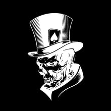 Load image into Gallery viewer, 10 PCS Joker Skeleton Skull Playing Cards Poker Monster Hat Shape Vinyl Car Sticker, Size: 11.3x17.6cm, Joker Skeleton Skull