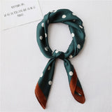 Summer Women Silk Dot Print Professional Square Scarf Small Scarf