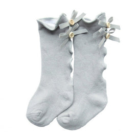 Baby Cute High Knee Fungus Lace Bow Socks