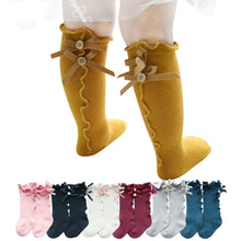 Load image into Gallery viewer, Baby Cute High Knee Fungus Lace Bow Socks