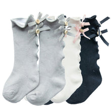 Load image into Gallery viewer, Baby Cute High Knee Fungus Lace Bow Socks