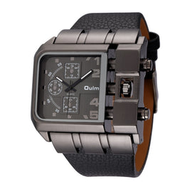 Oulm 3364 Men Square Dial Leather Belt Quartz Watch, 3364 Black, 3364 White, 3364 Coffee, 3364 Blue, 3364 Red