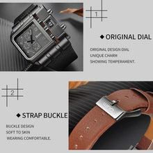 Load image into Gallery viewer, Oulm 3364 Men Square Dial Leather Belt Quartz Watch