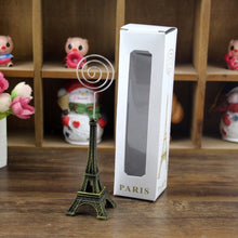 Load image into Gallery viewer, Mini Eiffel Tower Shape Desktop Statue Information Notecard Holder Photo Clip Home Art Deco Gift, Random Color Delivery, Eiffel Tower Shape Card Holder