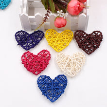 Load image into Gallery viewer, 5 PCS 6cm Artificial Straw Ball DIY Decoration Rattan Heart Christmas Decor Home Ornament