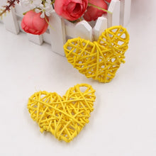 Load image into Gallery viewer, 5 PCS 6cm Artificial Straw Ball DIY Decoration Rattan Heart Christmas Decor Home Ornament
