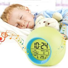 Load image into Gallery viewer, Round Color Light Gradient Alarm Clock Perpetual Calendar Clock, Round Color Light Clock