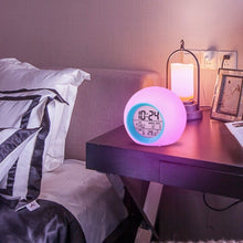Load image into Gallery viewer, Round Color Light Gradient Alarm Clock Perpetual Calendar Clock, Round Color Light Clock