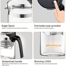 Load image into Gallery viewer, KAMJOVE Elegant Cup Bubble Teapot Office Flower Teapot Heat-resistant Glass Tea Set, K-200 400ML, K-201 500ML, K-202 750ML, K-203 600ML, K-204 600ML, K-205 900ML