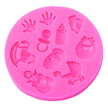 Load image into Gallery viewer, 2 PCS Baby Hand Foot Shape DIY Mold Fondant Silicone Cake Chocolate Mold Baking Tool, Foot Shape