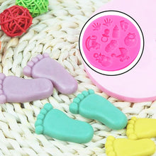 Load image into Gallery viewer, 2 PCS Baby Hand Foot Shape DIY Mold Fondant Silicone Cake Chocolate Mold Baking Tool, Foot Shape