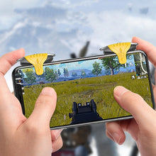Load image into Gallery viewer, 2 Pairs F01 Electroplating Mechanical Shaft Bidirectional Button Auxiliary Shooting Game Handle for Mobile Phones within The Thickness of 6.1-12.0mm, F01