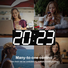 Load image into Gallery viewer, LED Digital Clock Living Room Wall Clock Creative WIFI Clock US Plug, 4 Bit WIFI Hollow White, 4 Bit WIFI Hollow Red, 4 Bit WIFI Sealed Box White