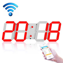 Load image into Gallery viewer, LED Digital Clock Living Room Wall Clock Creative WIFI Clock US Plug, 4 Bit WIFI Hollow White, 4 Bit WIFI Hollow Red, 4 Bit WIFI Sealed Box White