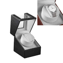 Load image into Gallery viewer, Leather Single Watch Box Electric Motor Watch Shaker Automatic Watch Shaker ，US Plug, Single, Black Leather, Single, Brown Leather