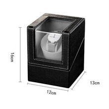Load image into Gallery viewer, Leather Single Watch Box Electric Motor Watch Shaker Automatic Watch Shaker ，US Plug, Single, Black Leather, Single, Brown Leather