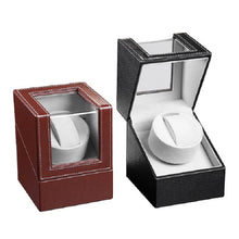 Load image into Gallery viewer, Leather Single Watch Box Electric Motor Watch Shaker Automatic Watch Shaker ，US Plug, Single, Black Leather, Single, Brown Leather